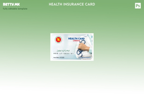 Модерен стил шаблон за здравствена картичка од Бангладеш